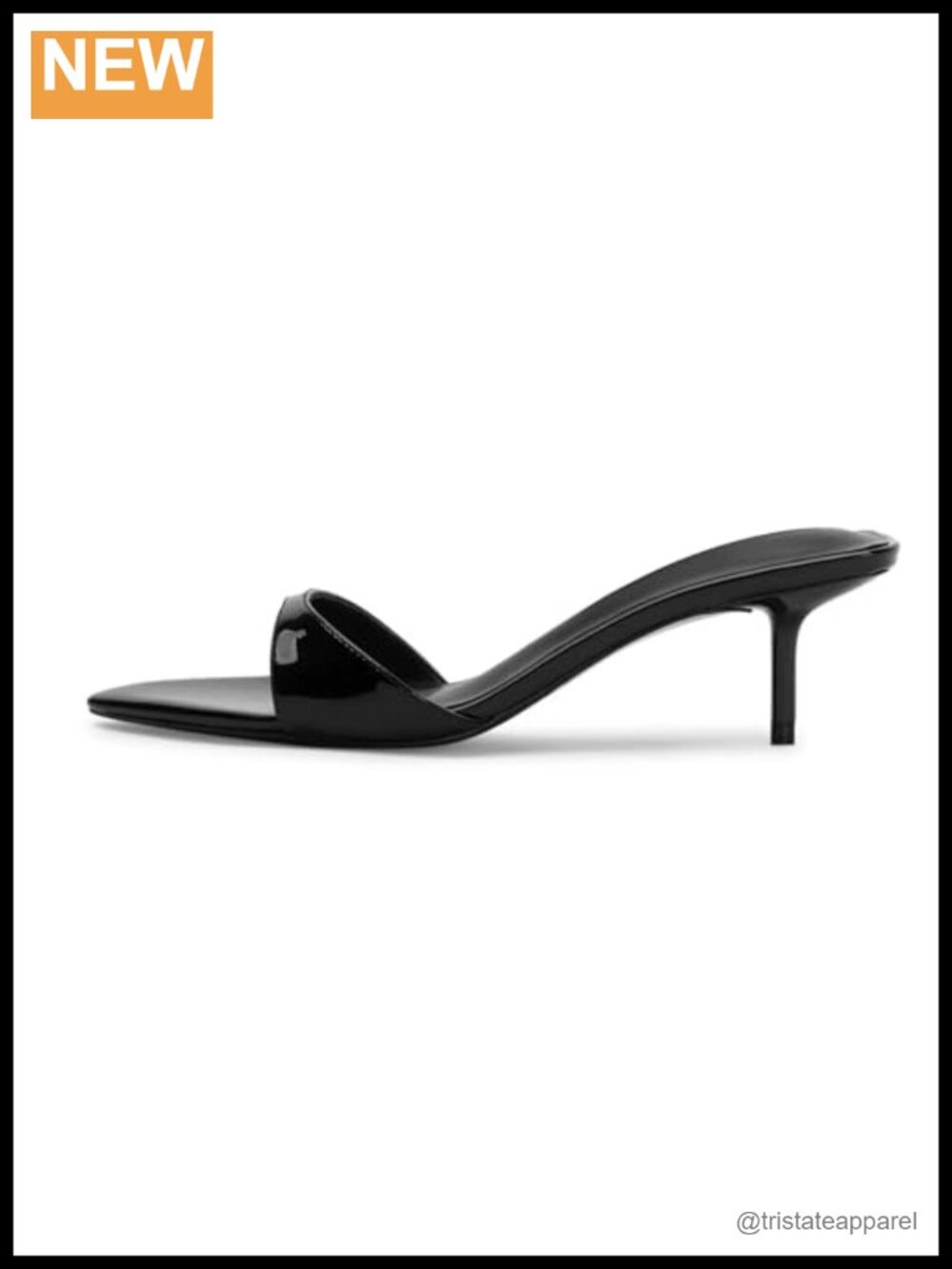 Kitten Heel Mule Sandals Pointed Open Toe Slip On Heels for Women